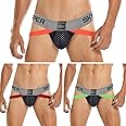 SKYSPER Men's Jockstrap Breathable Mesh 2pcs 3pcs 4pcs Jock Strap Male Underwear, Athletic Supporters for Men