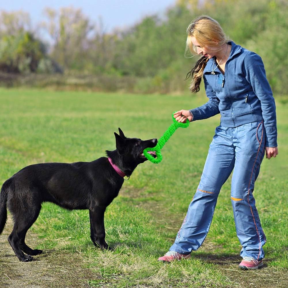 Kitchen & Dining : Hipat Dog Chew Toy for Aggressive Chewers, 13 Inch Large Solid Rubber Chew Toy with Soft Massaging Surface for Tooth Cleaning, Interactive Dog Tug Toy : 