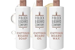 The Block & Board Company Specialist Chopping Board Complete Kit Food Grade Soap, Wax & Oil | Cleans, Nourishes, Seals & Protects Wood, Butcher Blocks, Countertops & Utensils | 3 Piece Set