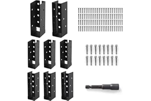 AXWHYS Concealed Joist Hangers, 8 Pcs of 2"x6" Outdoor Trim Concealed Flanges, Q235B Steel Powder Coated Concealed Mount Joist Hangers for 2"x6" Beam Swing…