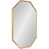 Kate and Laurel Laverty Glam Oblong Octagon Framed Mirror, 24 x 36, Gold, Contemporary Geometric Wall Decor
