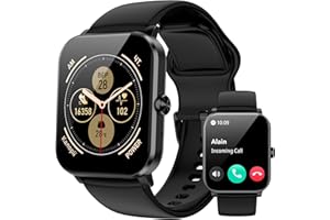 QONBINK Smart Watch, Smartwatches for Men Women, 1.85"HD Fitness Tracker (Answer/Make Calls), 120+ Sport Modes, IP68 Waterproof Fitness Watch, Heart Rate/Sleep Monitor, Smartwatch Compatible Android iOS