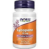 NOW Supplements, Lycopene 10 mg with Natural Extract from Tomatoes, Free Radical Scavenger*, 60 Softgels