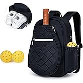 KAVIGOR Pickleball Bag, Quilted Pickleball Backpack with Shoe Compartment & Waterproof Pocket, Pickle Ball Paddle Bag Fits 2 to 4 Paddles for Women and Men