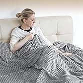 Heated Blanket - Queen Size Electric Blanket 84" x 90" Soft Flannel Heating Blanket with 10 Time Settings, 6 Heat Settings, Machine Washable with Over-Heat Protection (Gray)