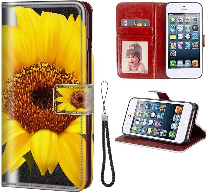 Amazon ウォレットケース Apple Iphone Se 5 5s 5 5インチ 植物フリンジ ひまわりマネークリップ ケース カバー 通販