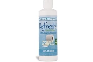 Refresh Liquid Wipe Toilet Paper Foam Dispenser Refill for Sensitive Skin | Eco-Friendly | Flushable Wet Wipe Alternative with Witch Hazel and Aloe | Alcohol Free | 8 oz Refill