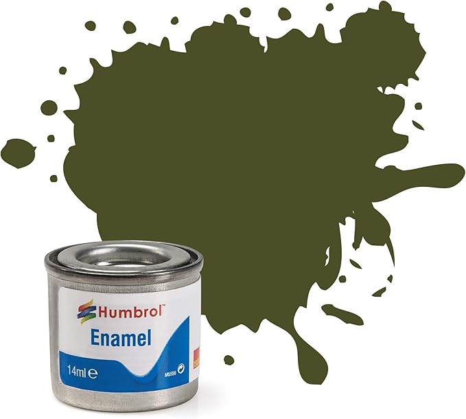 Humbrol Model Enamel Paint No.155 Matt Olive Drab, AA1688