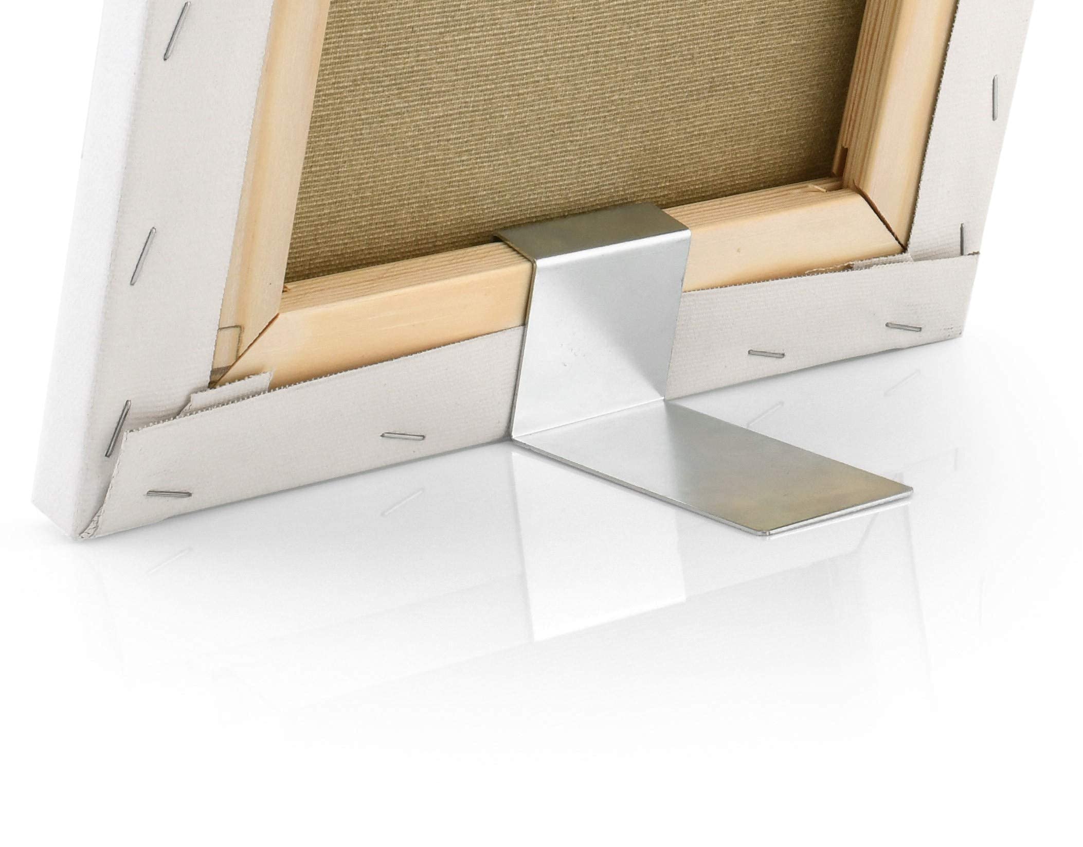 Stretcher Frame Table Stand for Picture on Stretcher Frame with a Depth of 1.8 cm Twin Pack Metal Picture Stand for Presentation, Tool- Slide Up, Display Pictures