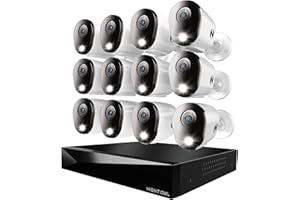 Night Owl 2-Way Audio 20 Channel DVR Video Home Security Camera System with (12) Wired 4K HD Indoor/Outdoor Deterrence Cameras and 2TB Hard Drive (Add up to 4 Wi-Fi Cameras) (12 Camera)