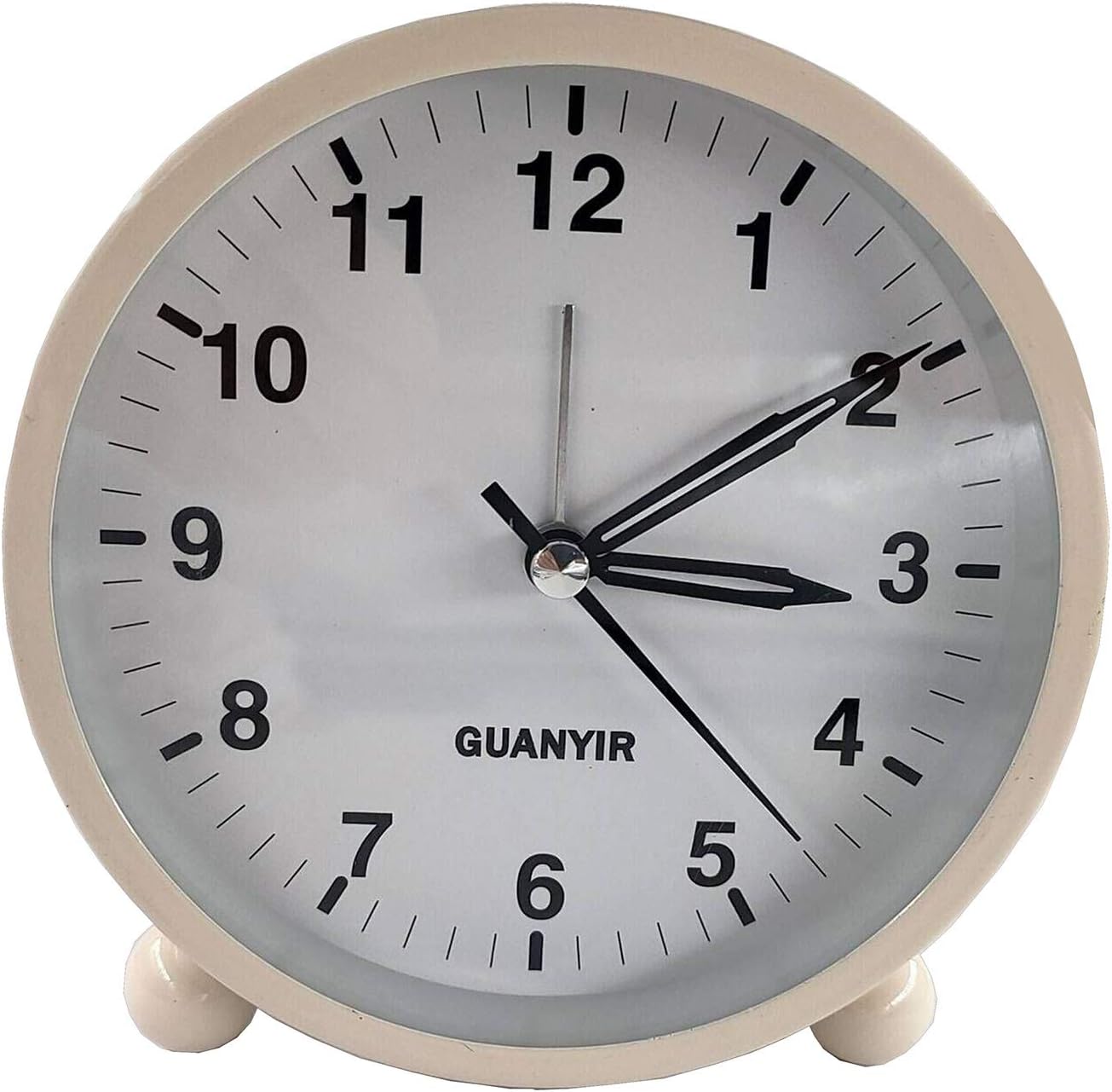 Accod Desktop Alarm Clock Classic Round Silent Alarm Clock Battery