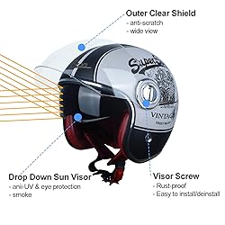 Open Face Motorcycle Helmet for Adults, DOT