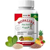 Nopalina Fiber Capsules - 240 Count - 60 Servings - Flax Seed, Psyllium, Oat and Wheat Bran, Omega 3, 6 &amp; 9