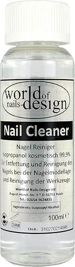 World of Nails-Design Nail Cleaner 99.9% Isopropanol kosmetisch, 1er Pack (1 x 100 ml)