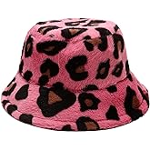 Umeepar Winter Faux Fur Fuzzy Bucket Hat Fluffy Warm Hat for Women Men