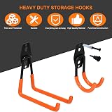 TECHSHARE Garage Hooks 12 Pack Heavy Duty Wall Hooks 4 Sizes with Screws view 3