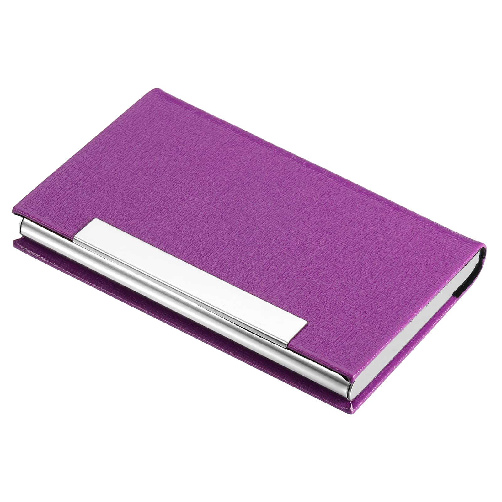 PATIKIL Business Card Holder, PU Leather Flip Slim Pocket Name Cards Protector Case for Women Men, Purple