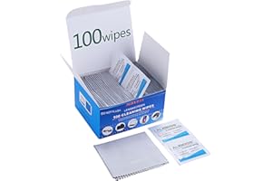 Pre-Moistened Lens Wipes ALIBEISS Screen Wipes for Glasses, Camera,Tablets, Smartphone, Screens and Other Delicate Surfaces,Pack of 100