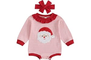 Gureui My First Christmas Newborn Baby Girl Outfit Long Sleeve Romper Onesie Infant Santa Clothes