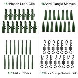 Realure 60 Pcs Lead Clips Carp Fishing Accessories Action Pack Green view 3