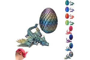 MG RACK YF 3D Printed Dragon-Flying Articulated Dragon|3D Printed Dragon Eggs with Dragon Inside|Eco-Friendly Crystal Dragon-Mystery Dragon Egg,Adults Fidget Toys for Autism ADHD (Flying Dragon/Laser Color)