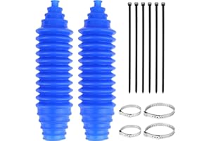 OPZOUR Universal Silicone Rack and Pinion Boot Kit, Dustproof & Waterproof Tie Rod Boot Set for Steering System Protection, Rack and Pinion Rebuild Kit with Adjustable Cable Ties & Locking C-Clamps, Blue