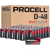 PROCELL D Cell Alkaline Batteries, 1.5V, 48 Pack for Professional Devices | Duracell professional line; 10-year shelf life; made in USA; bulk supply for facility, maintenance and procurement teams