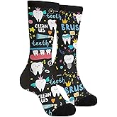 ACPPXF Cute Dental Tooth Dentist Socks Funny Crew Dress Socks For Men Women