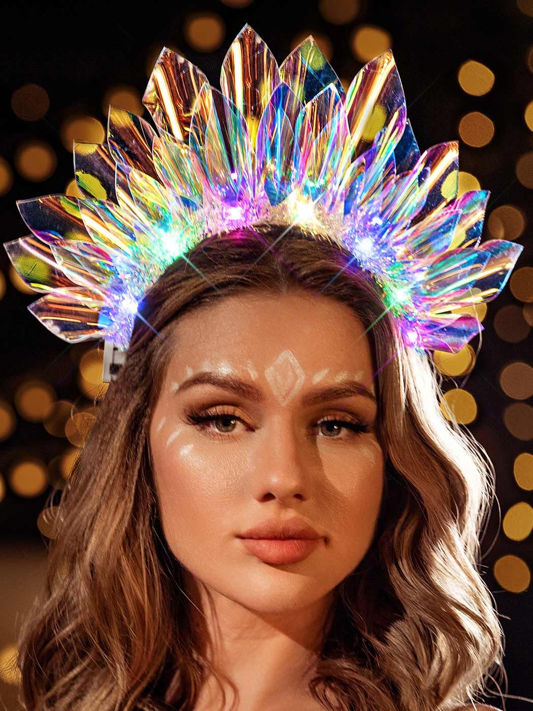 Photo 1 of GENBREE Light Up Crown Rave Hair Accessories Led Costume Headpiece For Women