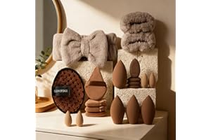 Makeup Sponge Set 20 Pcs, Beauty Blender Sponges Kit with Headband, Powder Puffs, Cleaning Sponge, Mini Makeup Sponges for Fo