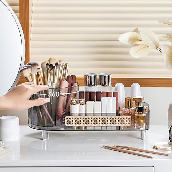 BOOKLOV ROTATING MAKEUP ORGANIZER FOR VANITY, LARGE CAPACITY...
