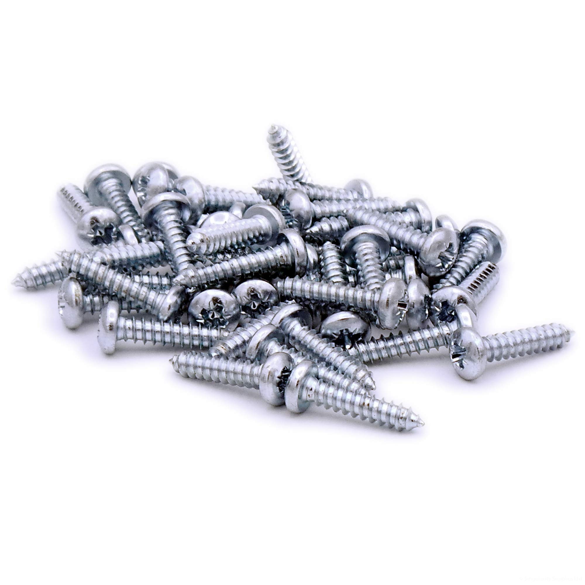 No.8 x 0.75 (4.2mm x 19mm) Pozi Pan Self-Tapping Screw - Steel (Pack of 40)