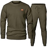 JMIERR Men's 2 Piece Outfits Knit Jacquard Pullover Sweatshirt Tracksuit & Joggers Sweatpants Sweatsuit Sets with Pockets