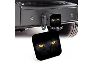 NITAHHHY 2" Trailer Hitch Cover,Cat with Yellow Eyes on Darkness Rubber Towing Hitch Tube Cover Hitch for Men Women, Sturdy Receivers Plug Accessories for Pickups Trucks Cars
