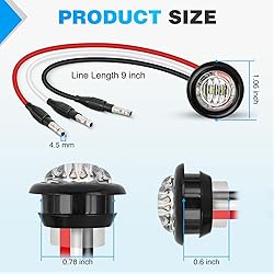 Nilight 3/4" Dual Color Marker Light 10PCS Red to