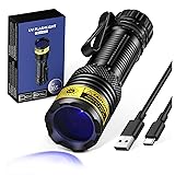 VMTENMV UV Flashlight USB Rechargeable 365nm Mini