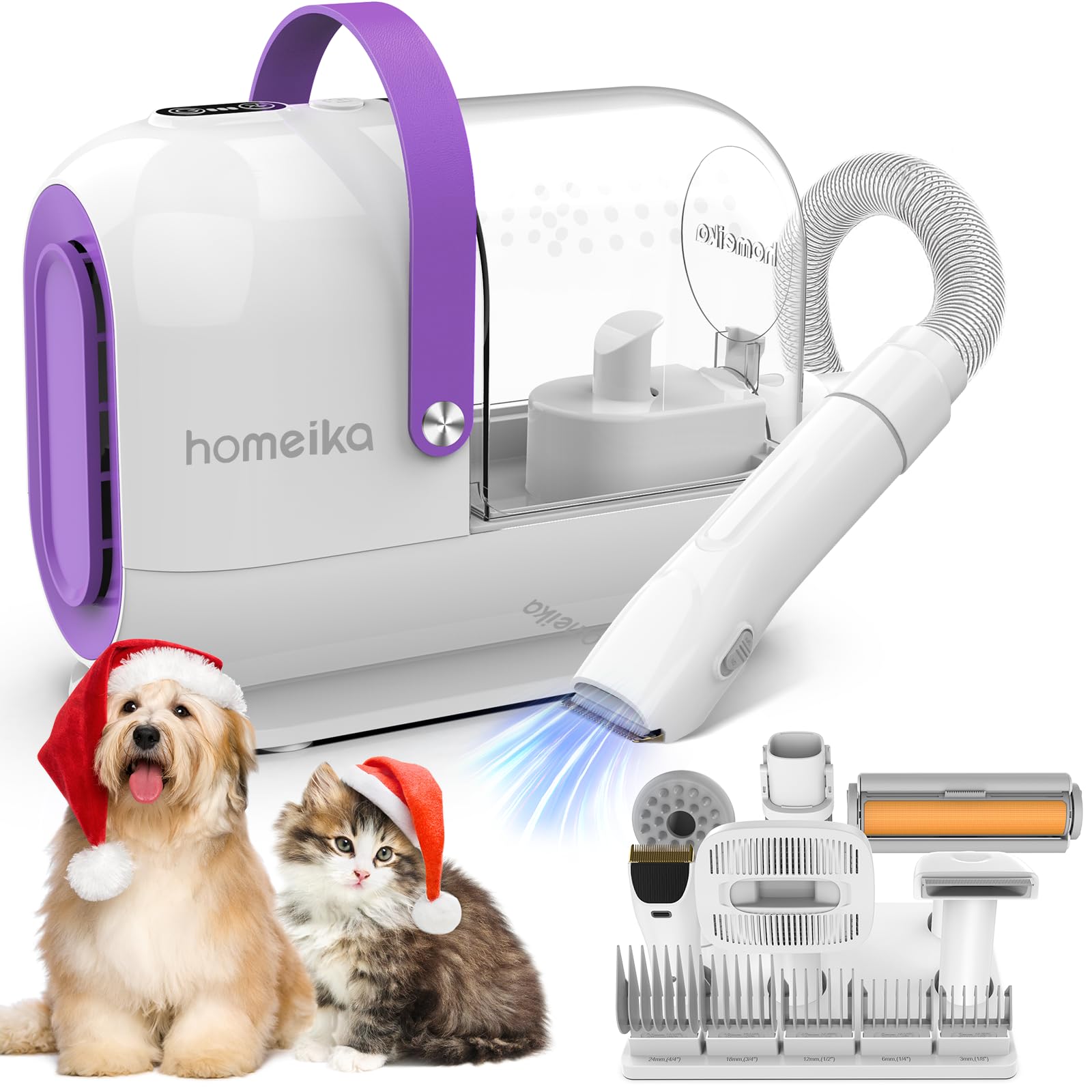 Homeika Dog Grooming Kit & Vacuum, 3L Pet Grooming Vacuum 99 Pet Hair