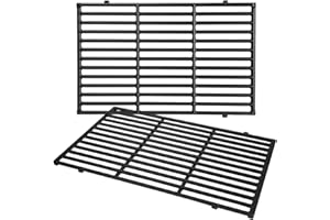 Rushare 19.5 inch Grill Grates Replacement for Weber Genesis 300 Series, Genesis E310 E320 E330 S310 S320 S330, Replacement for Weber Parts 7524 & 7528, Cast Iron, 2-Pack (19.5" x 12.9" Each)