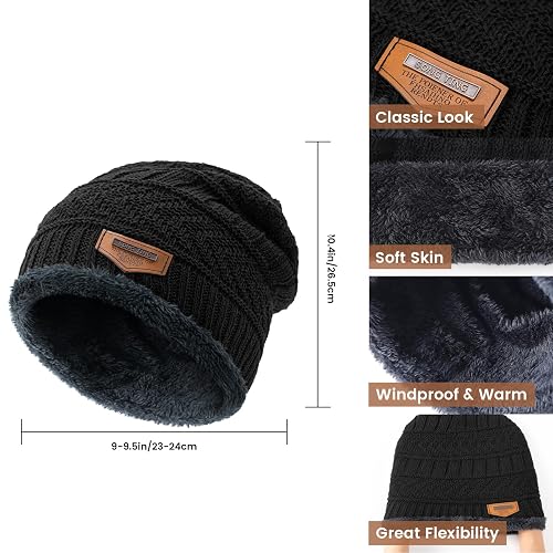 9-Piece Winter Set: Knit Beanie, Neck Warmer, Touchscreen Gloves (3 Sets) - Fleece Lined For Men & Women - View #6