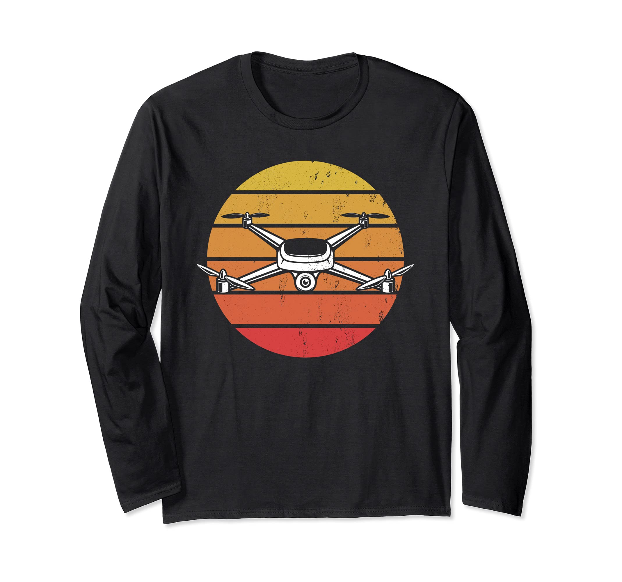 Retro Vintage Quadcopters Drones Quadcopter Drone Pilot Long Sleeve T-Shirt