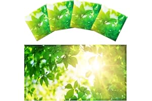 Hortsun 4 Pack Fluorescent Light Covers Magnetic Light Cover Fluorescent Light Shade Panel Ceiling Light Covers Magnetic Light Filters for Office Classroom, 4 x 2 Feet (Green Leaves)