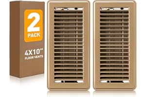 VE NI SCC Floor Vent Covers 4'' x 10" - Metal Floor Register 4 x 10 Inch 2 Pack - Heavy Duty Walkable Vent Covers for Home Floor - Wall - Premium Finish Vent Register - Brown