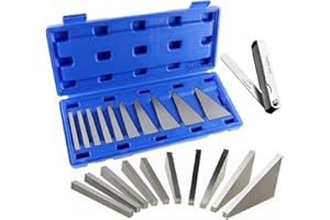 UpAmcarker Precision Angle Block Set 1, 2, 3, 4, 5, 10, 15, 20, 25, 30 Degree Machinist Tools Milling Ground Gauge Angle Gage Inspection Block Set (10Pcs Angle Gauge Block)