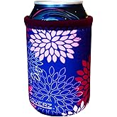 Koverz Can/Bottle Sleeve, Neoprene Insulated Bottle Sleeve, Fits 8-12 Oz., Small Size, Midnight Mums