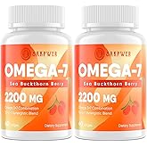Omega-7 Sea Buckthorn Oil - with Omega-3 EPA/DHA Fish Oil, Cinnamomum, Fenugreek, ALA, Green Tea, Cayenne Pepper, Turmeric, Resveratrol, Black Pepper - Gluten-Free, 2Pack