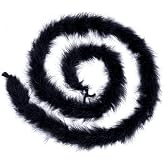 Dxhycc 2 Yards Black Marabou Feather Boa for Crafts, 20 g | Fluffy Boa for DIY Crafts Wedding Party Halloween Costume Christmas Tree Decoration