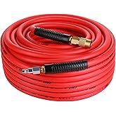 JOROY Hybrid Air Hose, 3/8-Inch by 100 Feet Air compressor Hose,Heavy Duty, Lightweight, Kink Resistant, All-Weather Flexibil
