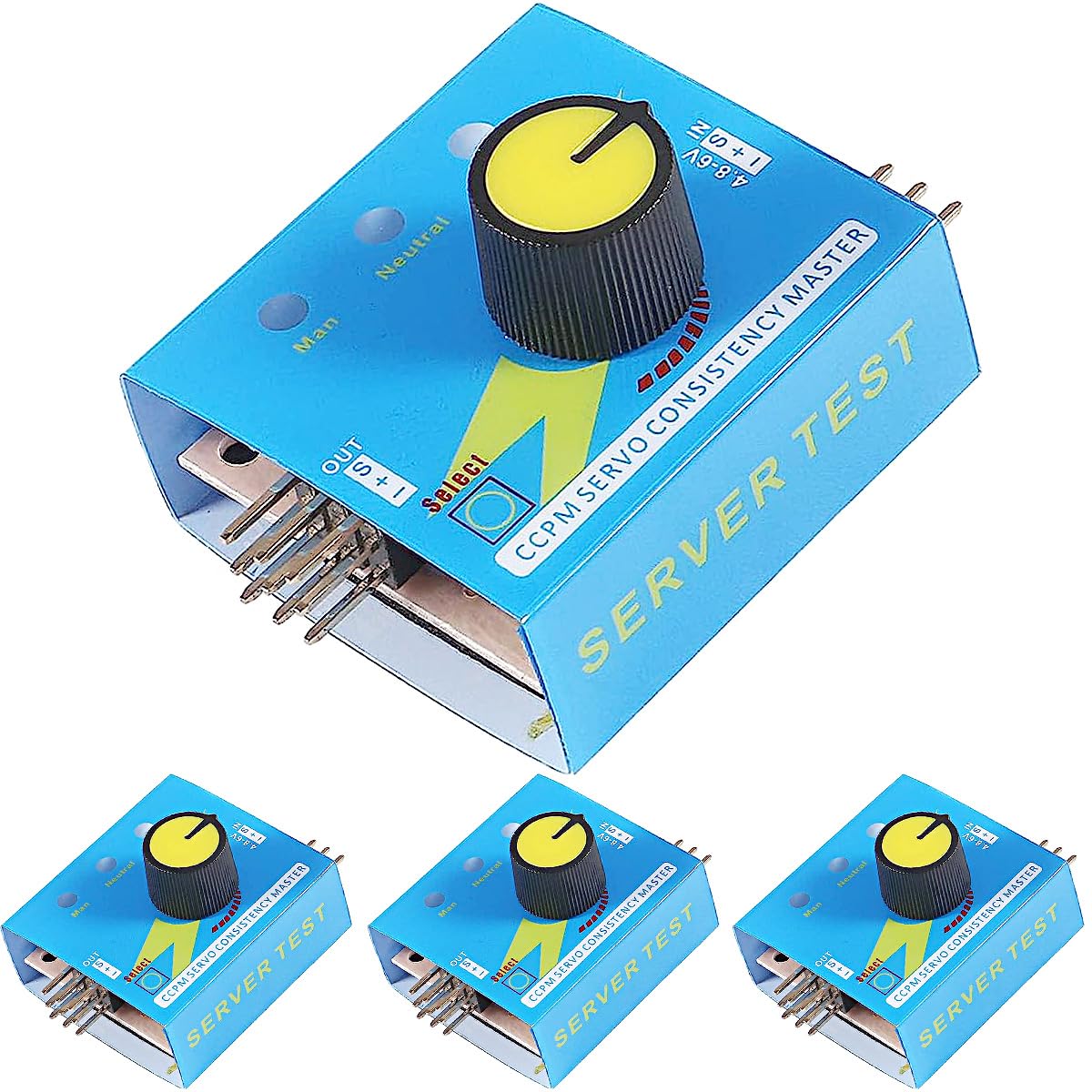 DAOKAI 4 pcs RC Servo Tester 3CH Digital Multi ECS Servo Tester CCPM Consistency Master Checker with Reverse Connection Protection for RC Helicopter Car Boat