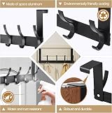 AUXHCYL Over Door Hooks Stainless Hanger Coat Rack 33lb 15kg Black view 5