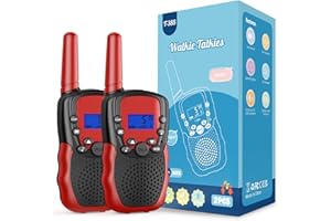 Selieve Outdoor Toys for Kids Ages 4-8, Walkie Talkies for Kids Long Distance 22 Channels 2 Way Radio Interactive Toys Birthday Gifts for 3-12 for Girls and Boys Red Black